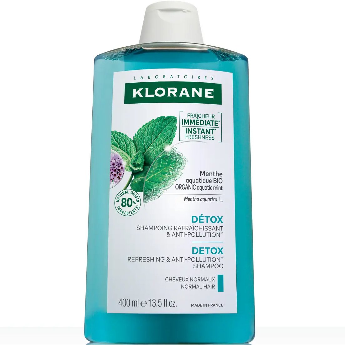 Klorane Mint Detox Shampoo Σαμπουάν Καθαρισμού & Αποτοξίνωσης από την Ρύπανση με Υδάτινη Μέντα 400ml
