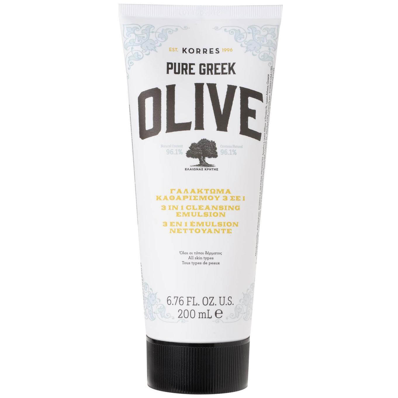 Korres Pure Greek Olive Γαλάκτωμα Καθαρισμού 3 σε 1 200ml