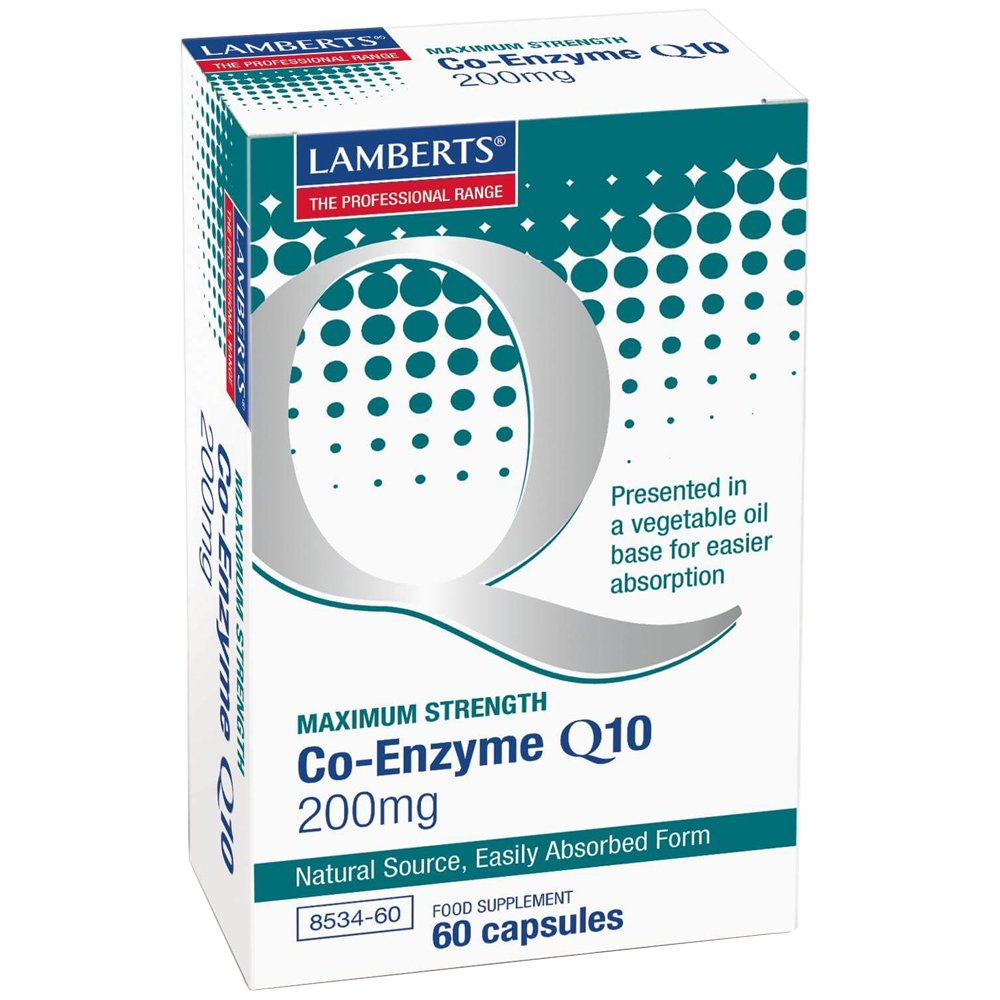 Lamberts Co-Enzyme Q10 Συμπλήρωμα Διατροφής για την ενίσχυση Παραγωγής Ενέργειας σε Κυτταρικό Επίπεδο με Αντιοξειδωτικές Ιδιότητες 200mg, 60caps