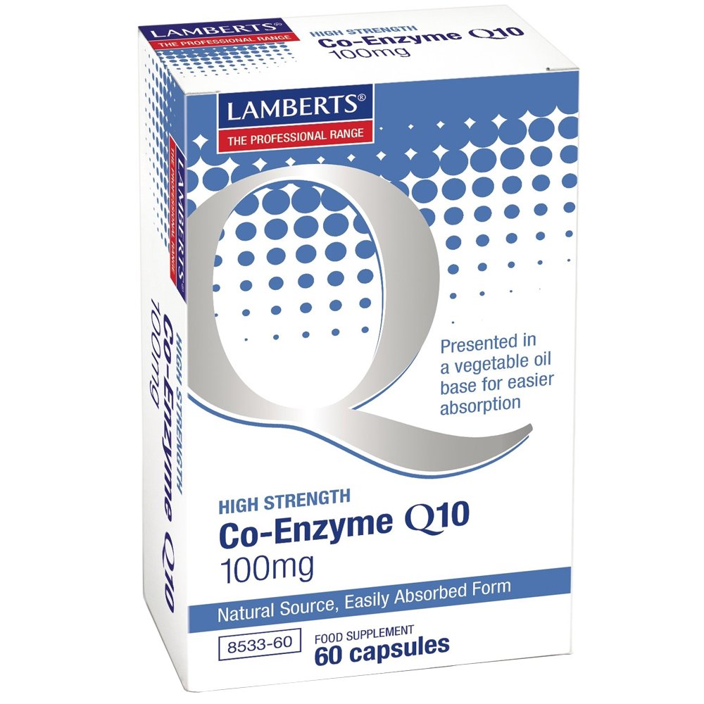 Lamberts Co-Enzyme Q10 Συμπλήρωμα Διατροφής για την Ενίσχυση Παραγωγής Ενέργειας σε Κυτταρικό Επίπεδο με Αντιοξειδωτικές Ιδιότητες 100mg, 60caps