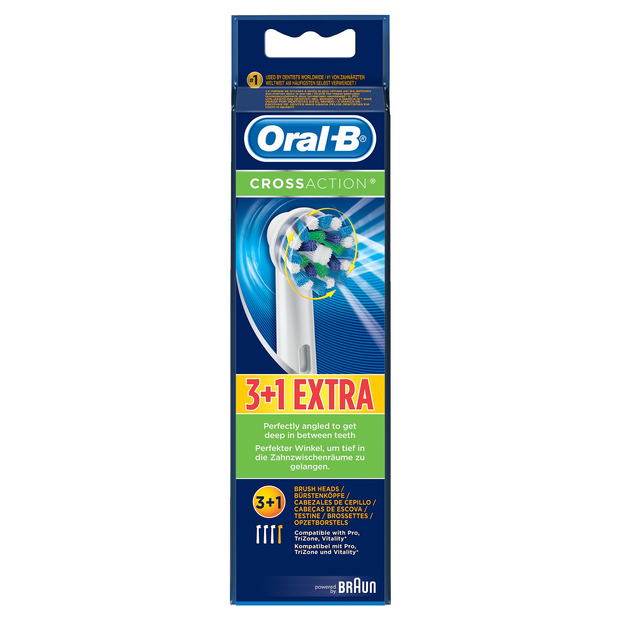Oral B Cross Action Ανταλλακτικές Κεφαλές Βουρτσίσματος 3+1 Τεμάχια