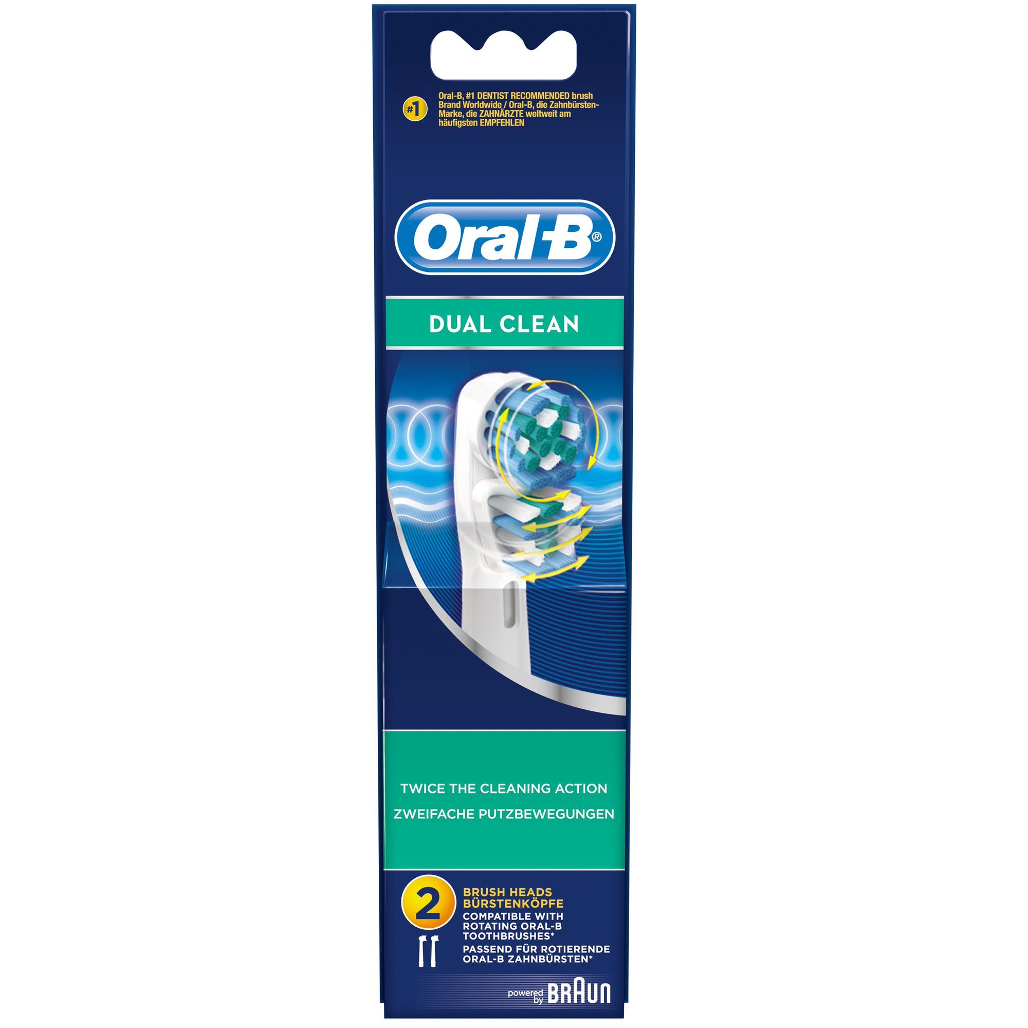Oral-B Dual Clean Ανταλλακτικές Κεφαλές Βουρτσίσματος 2 τεμάχια