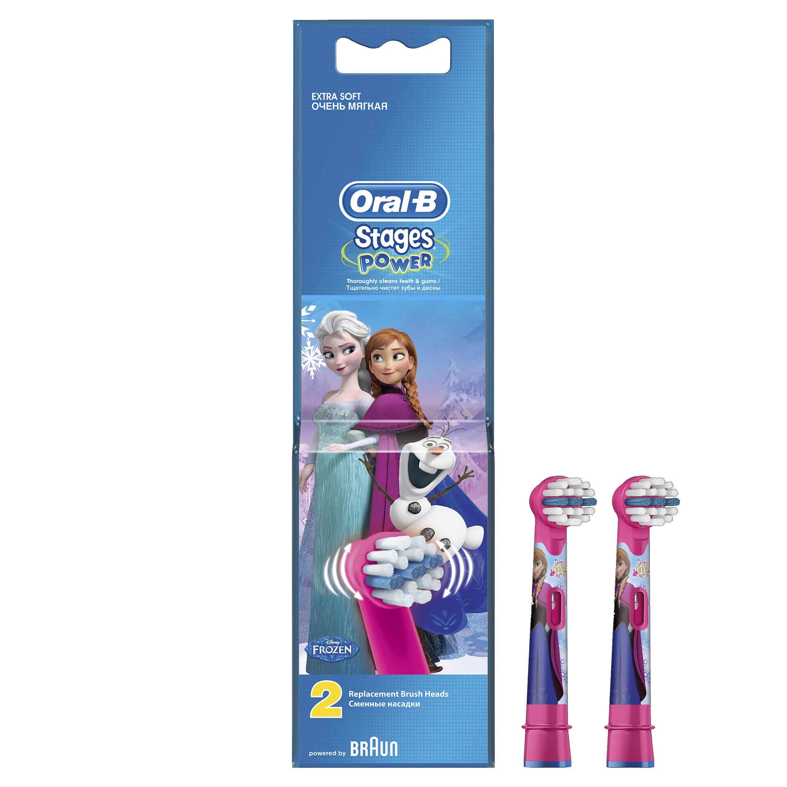 Oral-B Stages Power Disney Frozen Ανταλλακτικές Κεφαλές Ηλεκτρικής Οδοντόβουρτσας 2 Τεμάχια