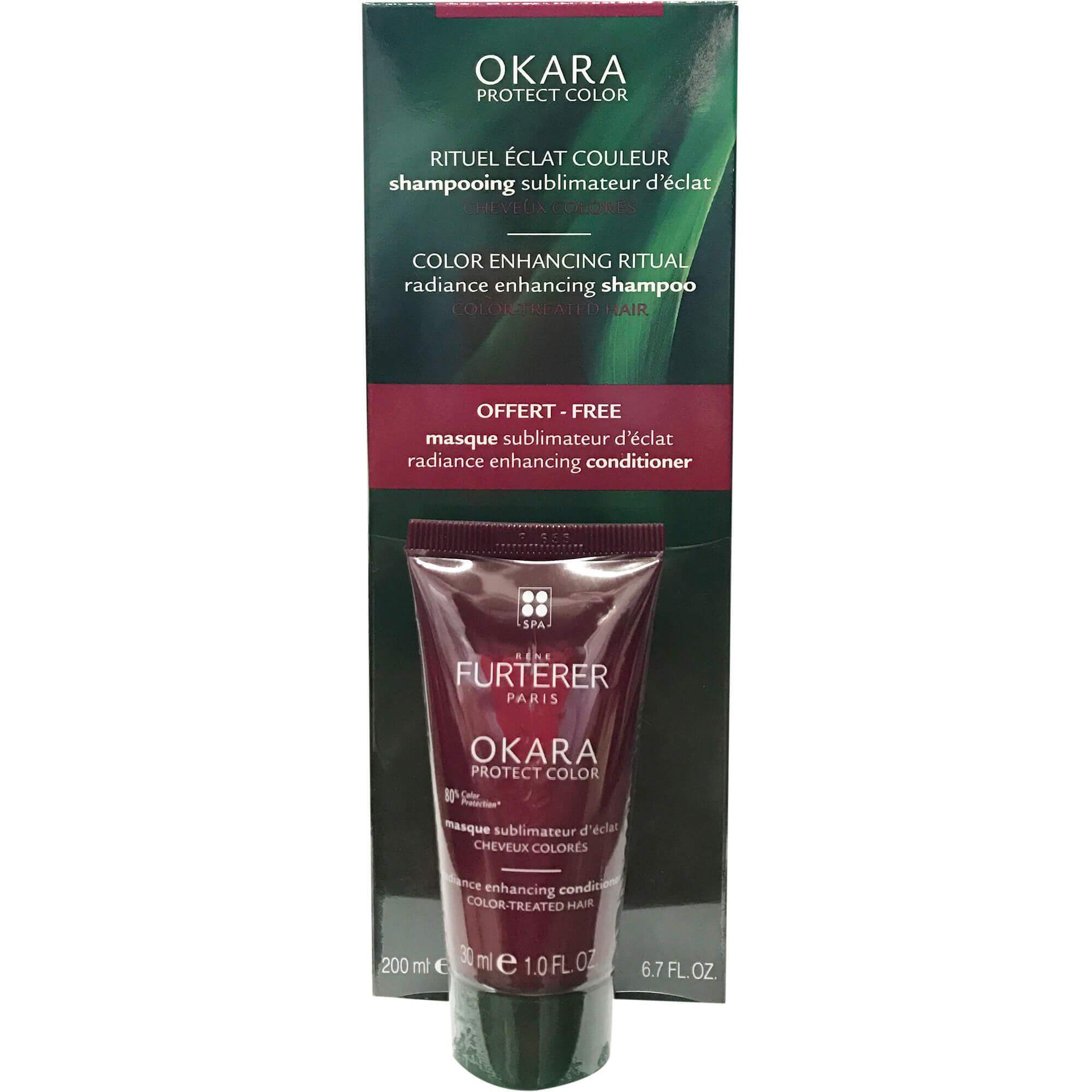 Rene Furterer Okara Shampoo Ανάδειξης Λάμψης για Βαμμένα Μαλλιά 200ml & Δώρο Μάσκα για την Προστασία του Χρώματος 30ml