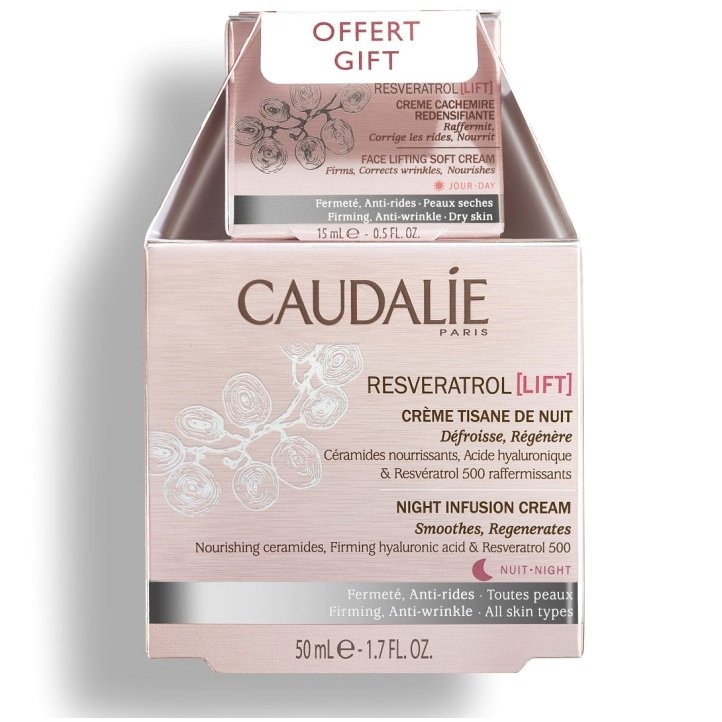 Caudalie Promo Resveratrol Lift Night Infusion Cream 50ml & Face Lifting Soft Day Cream 15ml