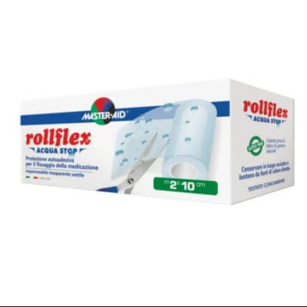 Master Aid Rollflex Acqua Stop Αυτοκόλλητη Διαφανής Μεμβράνη Για Επικάλυψη Και Στερέωση Της Γάζας 10m x 2cm