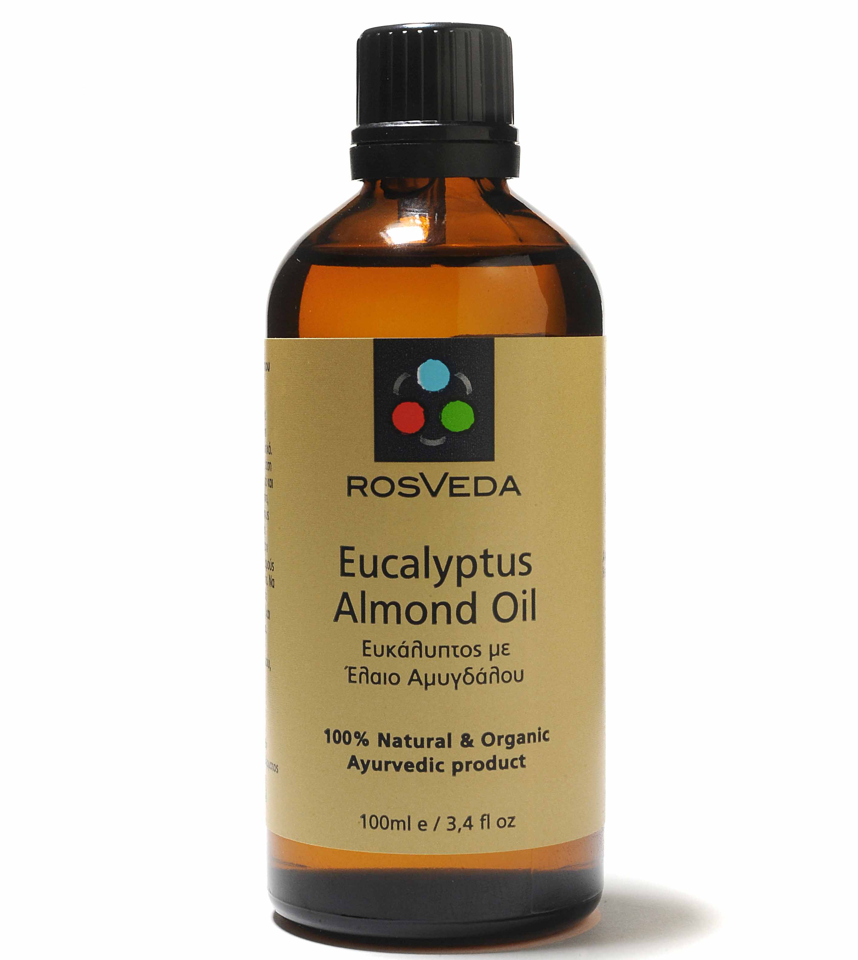Rosveda Eucalyptus & Almond Oil 100% Φυτική Σύνθεση, Μείγμα 100% Καθαρού Αιθέριου Ελαίου Ευκαλύπτου με Έλαιο Αμυγδάλου 100ml