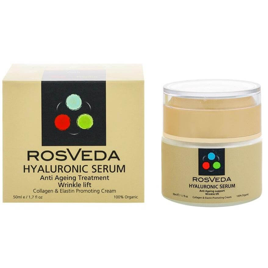 RosVeda Hyaluronic Serum 100% Φυτική Σύνθεση Ορός Αντιγήρανσης & Αναζοωγόνησης Για Το Πρόσωπο Με Υαλουρονικό 50ml