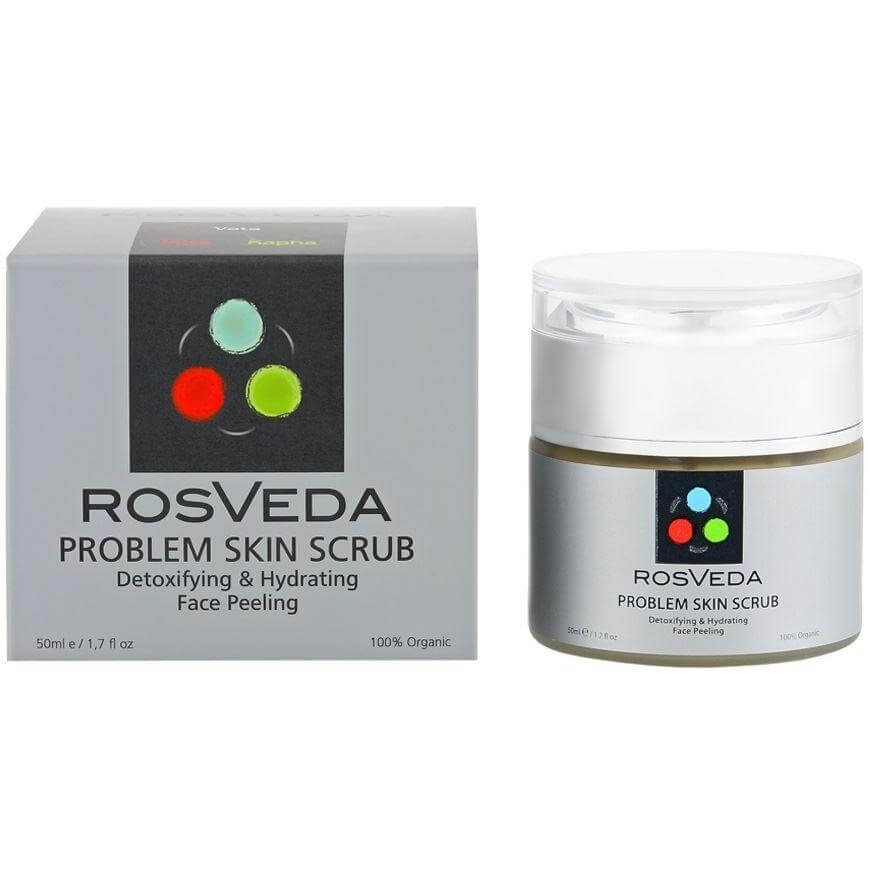 RosVeda Problem Skin Scrub 100% Φυτική Σύνθεση, Απολεπιστικό Προσώπου Για Δέρματα Με Λιπαρότητα & Τάση Ακμής 50ml