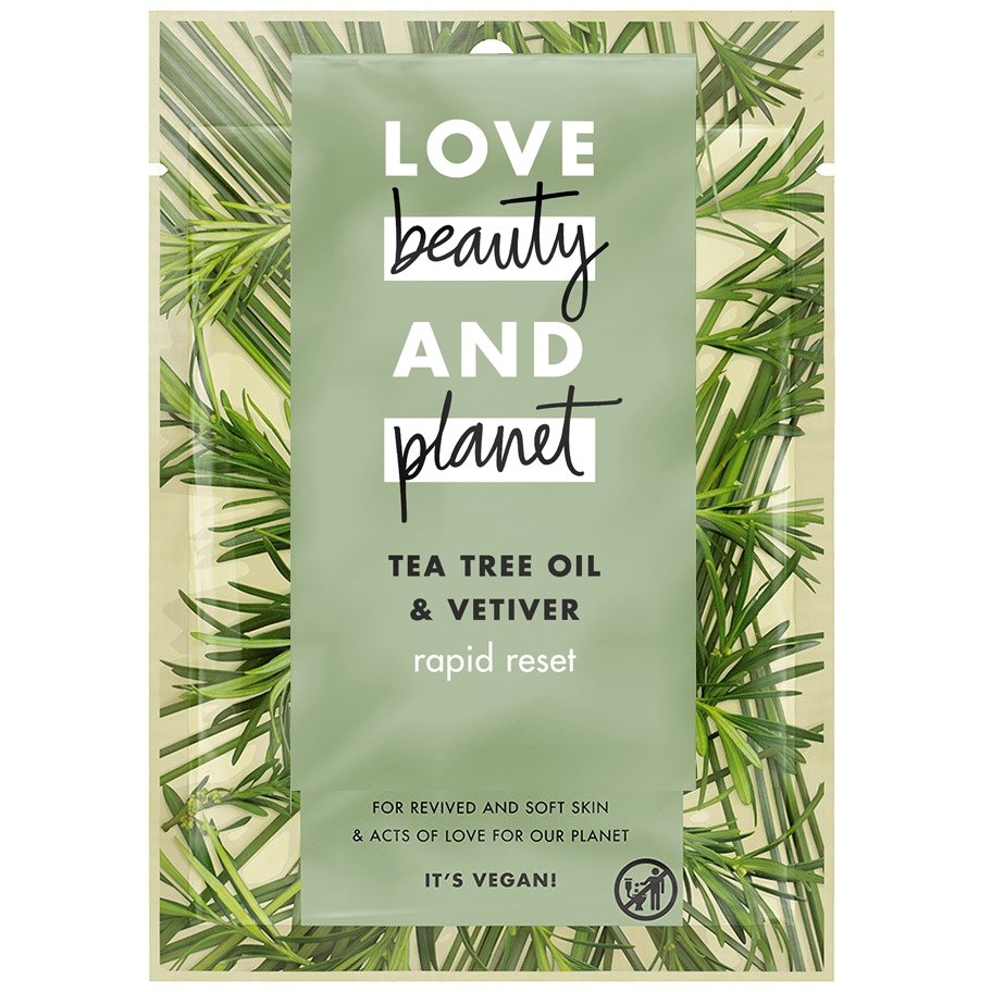 Love Beauty & Planet Tea Tree Oil & Vetiver Rapid Reset Sheet Mask Μάσκα Προσώπου 21ml