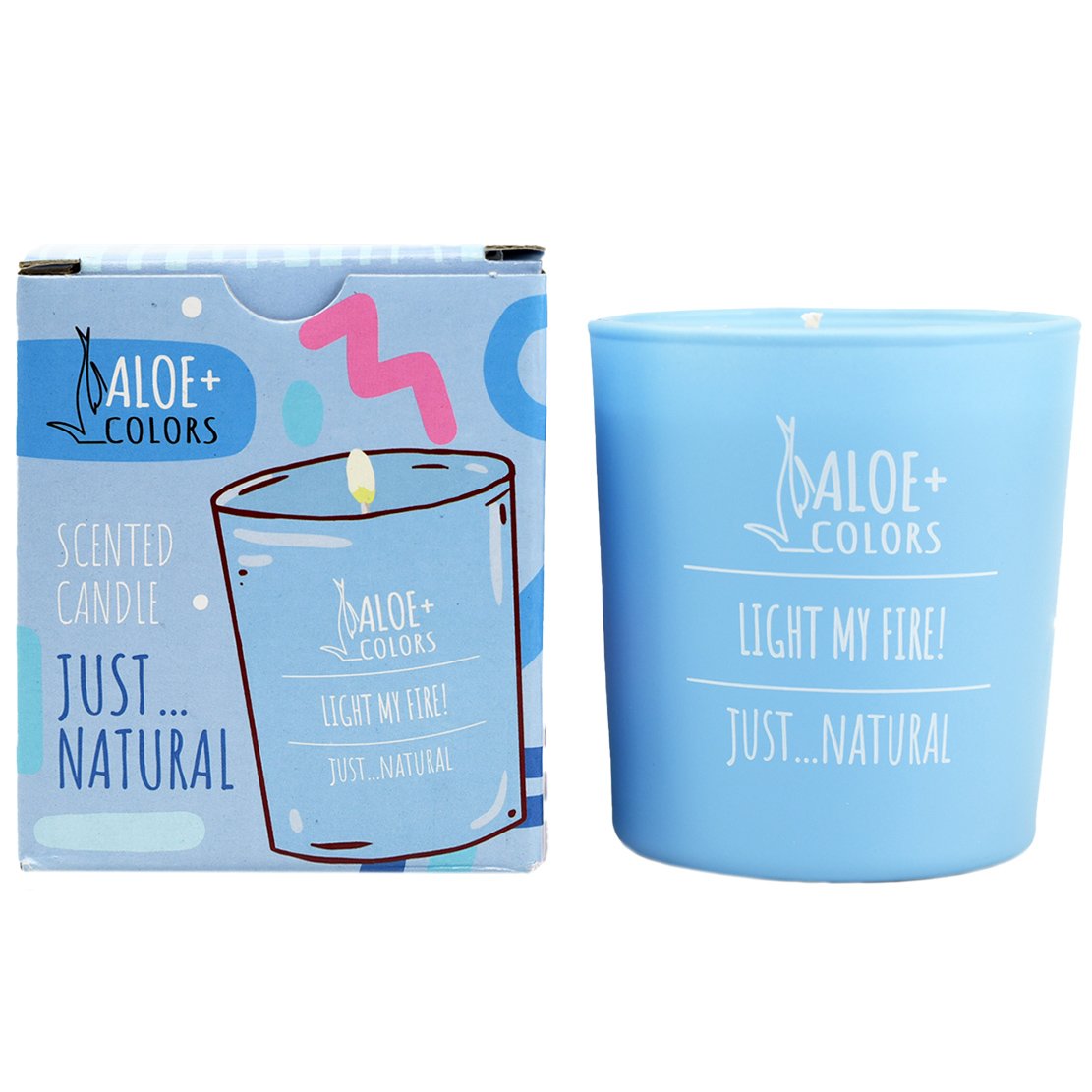 Aloe+ Colors Scented Candle Just Natural Αρωματικό Κερί Σόγιας με Άρωμα Φρεσκάδας 1 Τεμάχιο