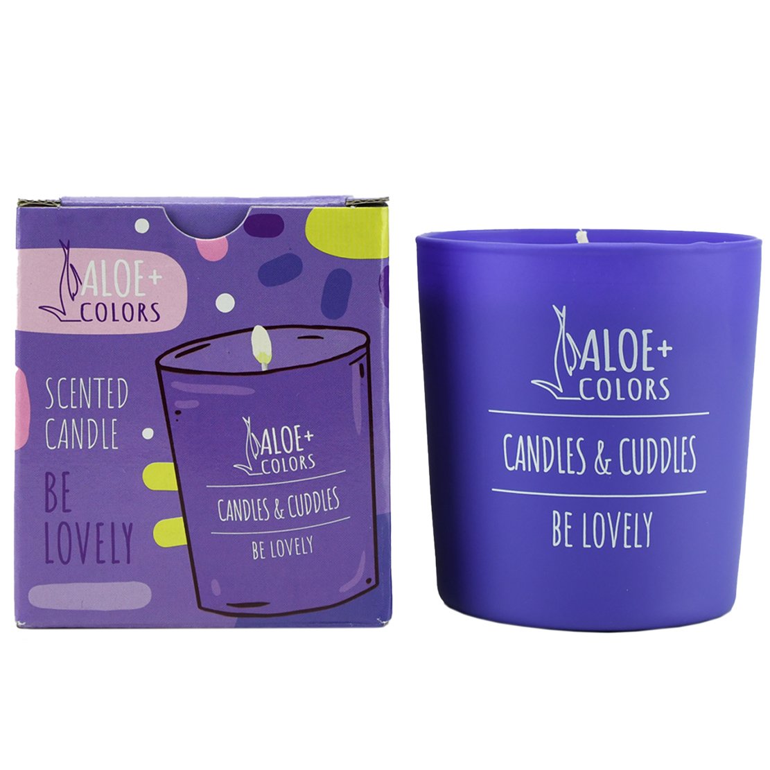 Aloe+ Colors Scented Candle Be Lovely Αρωματικό Κερί Σόγιας με Άρωμα Καραμέλα & Πικραμύγδαλο 1 Τεμάχιο