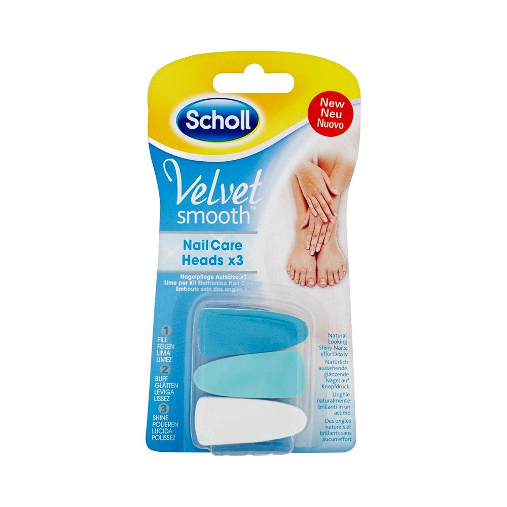 Scholl Velvet Smooth Nail Care Heads Ανταλλακτικά Ηλεκτρικού Συστήματος Περιποίησης Νυχιών 3τμχ