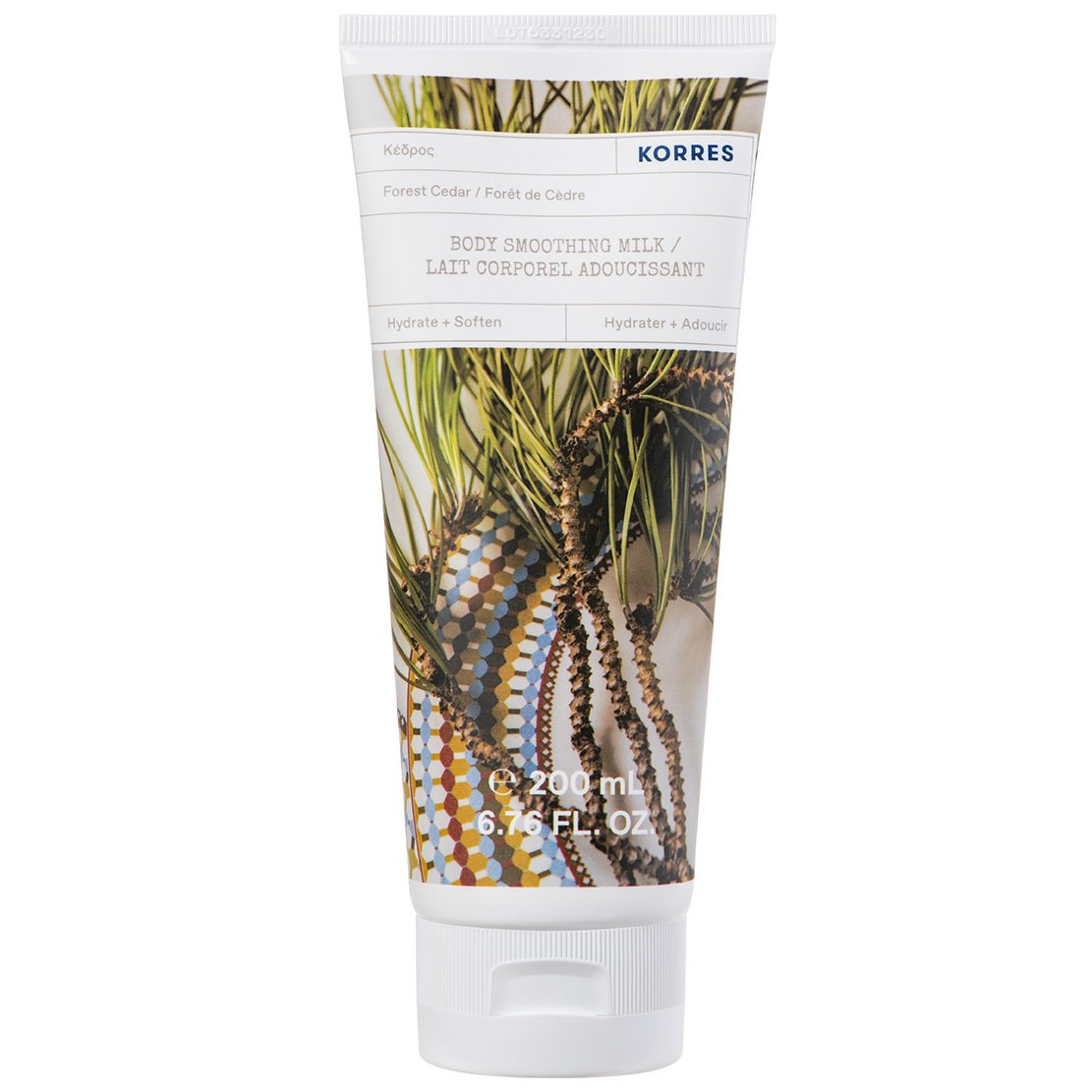 Korres Forest Cedar Body Smoothing Milk Hydrate & Soften Γαλάκτωμα Σώματος με Κέδρο για Ενυδάτωση & Θρέψη, Κατάλληλο για Όλους τους Τύπους Επιδερμίδας 200ml