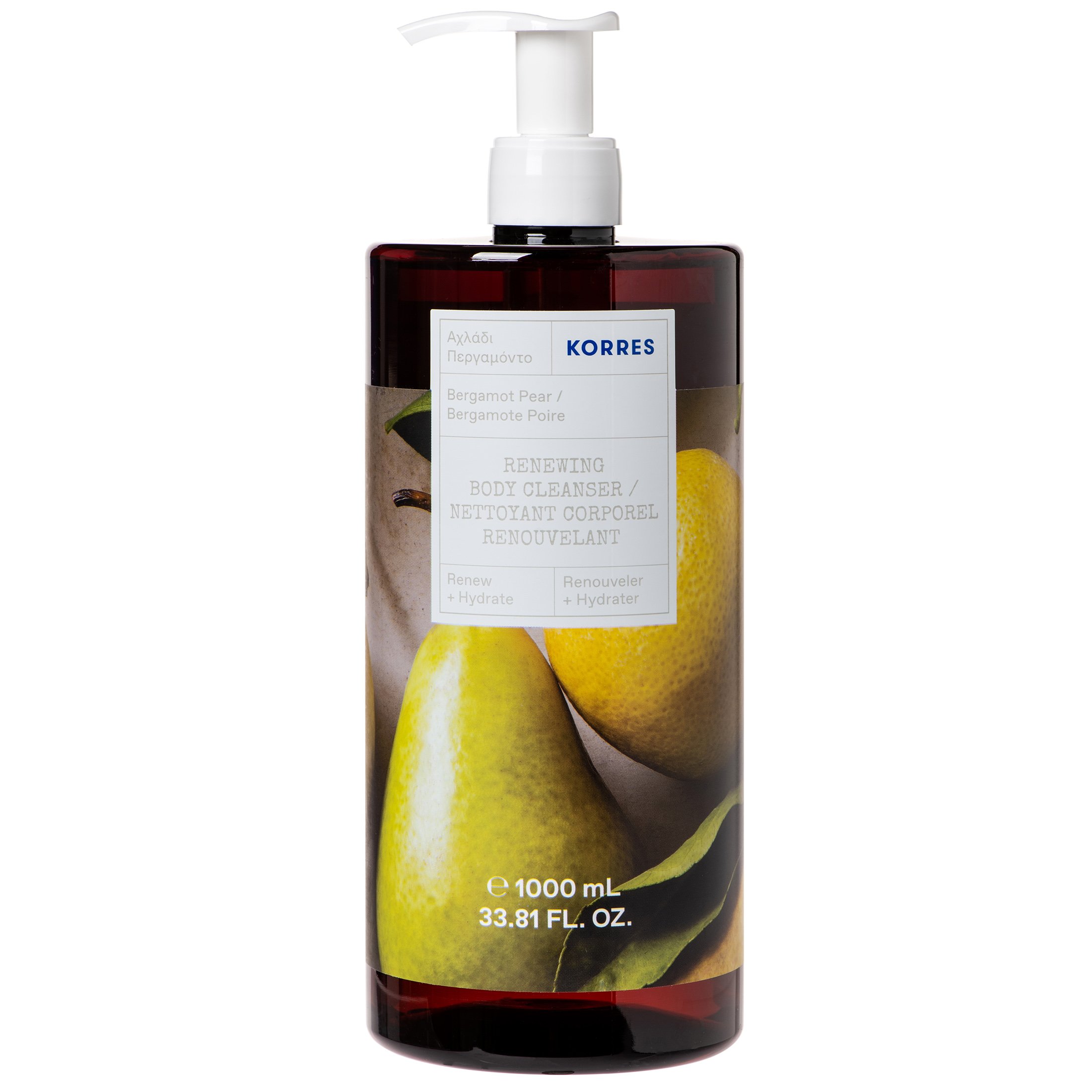Korres Renewing Body Cleanser Bergamot & Pear Αναζωογονητικό Αφρόλουτρο με Άρωμα Περγαμόντο & Αχλάδι 1000ml