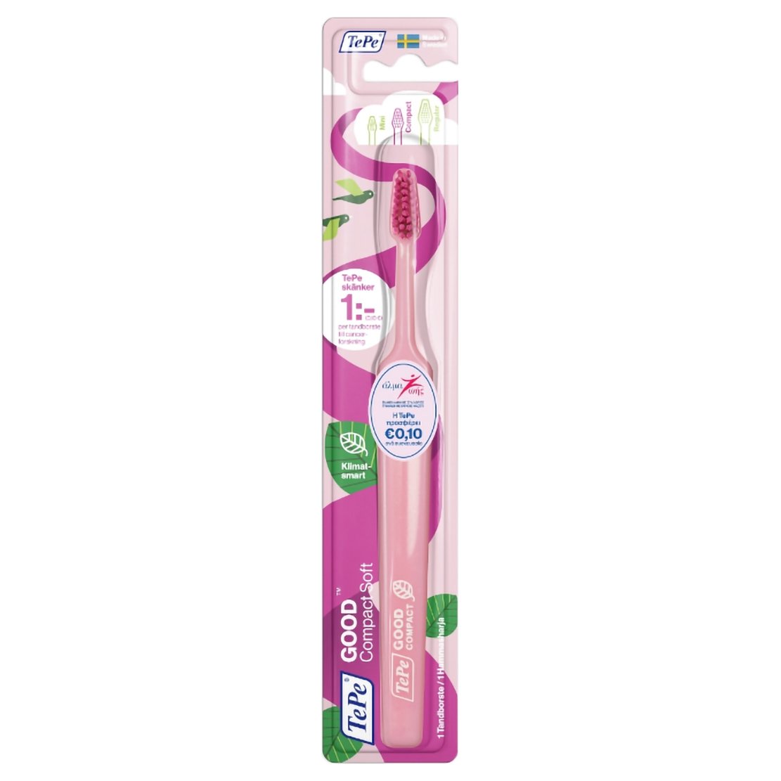 TePe Good Regular Soft Toothbrush Ροζ Μαλακή Οδοντόβουρτσα Κατασκευασμένη με Συστατικά Βιολογικής Προέλευσης 1 Τεμάχιο