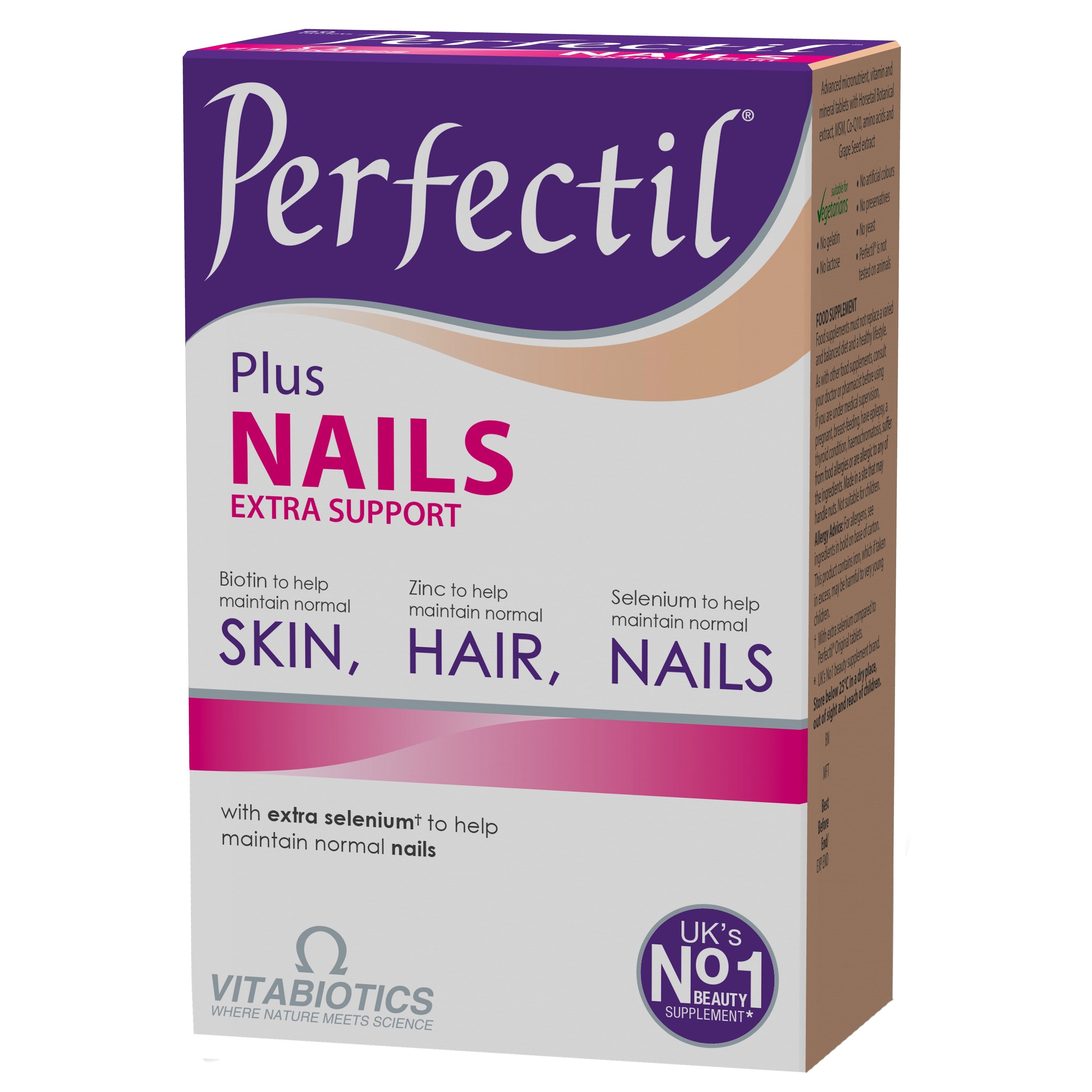 Vitabiotics Perfectil Plus Nails Συμπλήρωμα Διατροφής που Συμβάλλει στο Σχηματισμό & την Αναδόμηση των Νυχιών 60caps