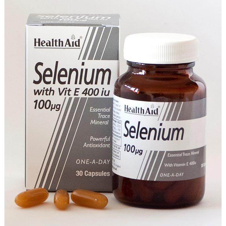 Health Aid Selenium 100μg & Vitamin E 400i.u Ενεργοποίηση Των Αντιοξειδωτικών Ενζύμων Του Οργανισμού 30 Κάψουλες