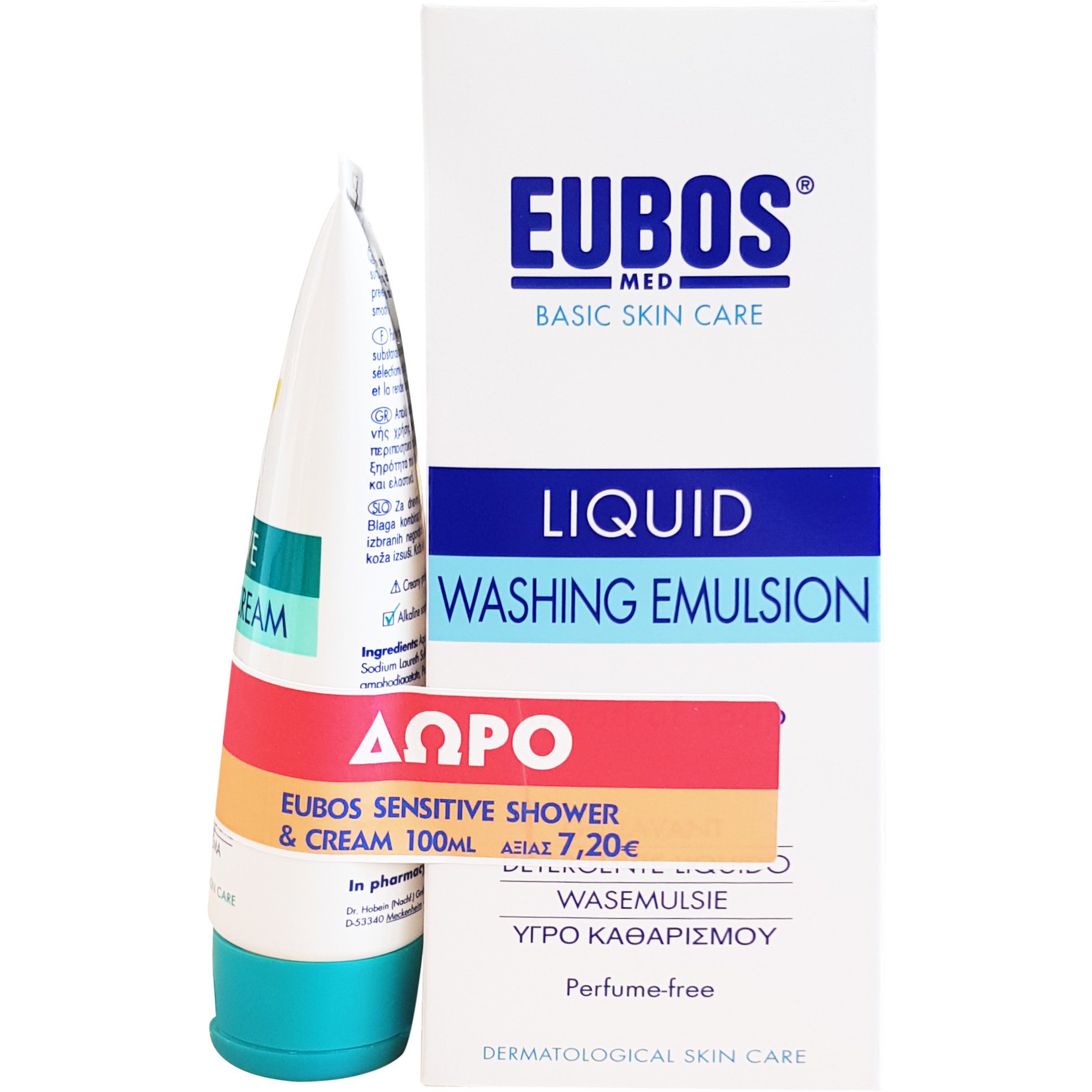 Eubos Πακέτο Προσφοράς Liquid Washing Emulsion Blue Υγρό Καθαρισμού 200ml & Δώρο Sensitive Shower & Cream Travel Size 100ml