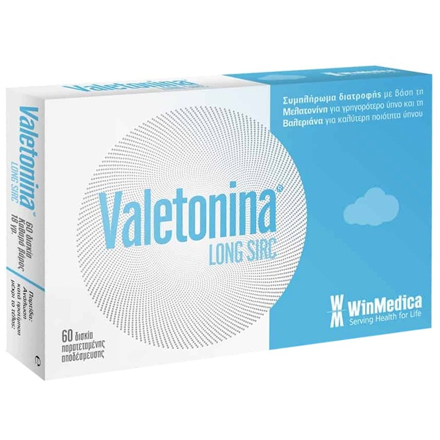 Winmedica Winmedica Valetonina Long Sirc Food Supplement Συμπλήρωμα Διατροφής με Μελατονίνη για την Αντιμετώπιση της Αϋπνίας 60tabs