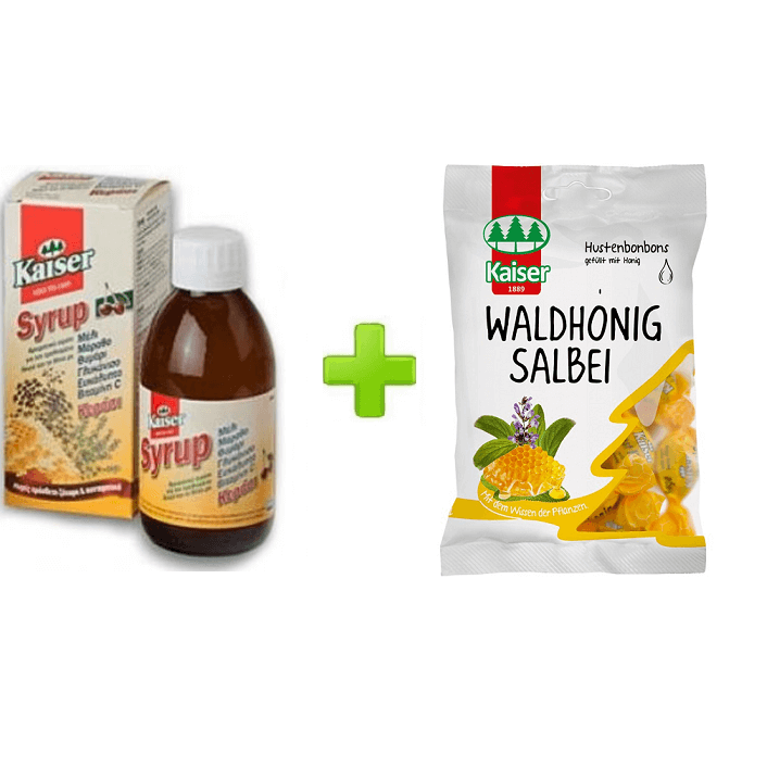 Kaiser Syrup Cherry Παιδικό Αρωματικό Σιρόπι Με Γεύση Κεράσι για το Βήχα και τον Ερεθισμένο Λαιμό 200ml + Δώρο Καραμέλες Kaiser