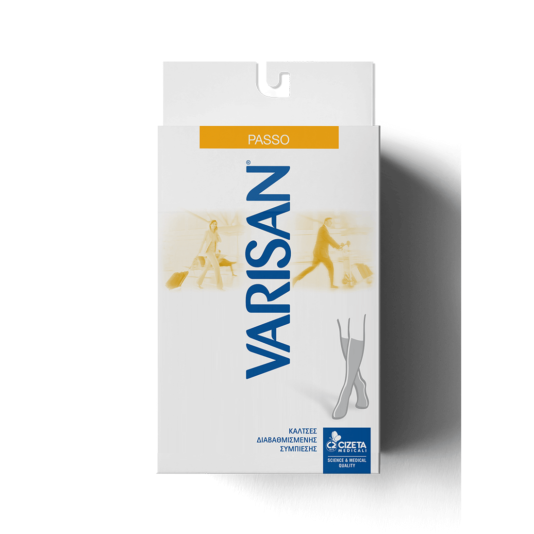 Varisan Passo Unisex Κάλτσα Κάτω Γόνατος 18mmHg Διαβαθμισμένης Συμπίεσης 1 ζευγάρι – ΜΠΛΕ Νο2