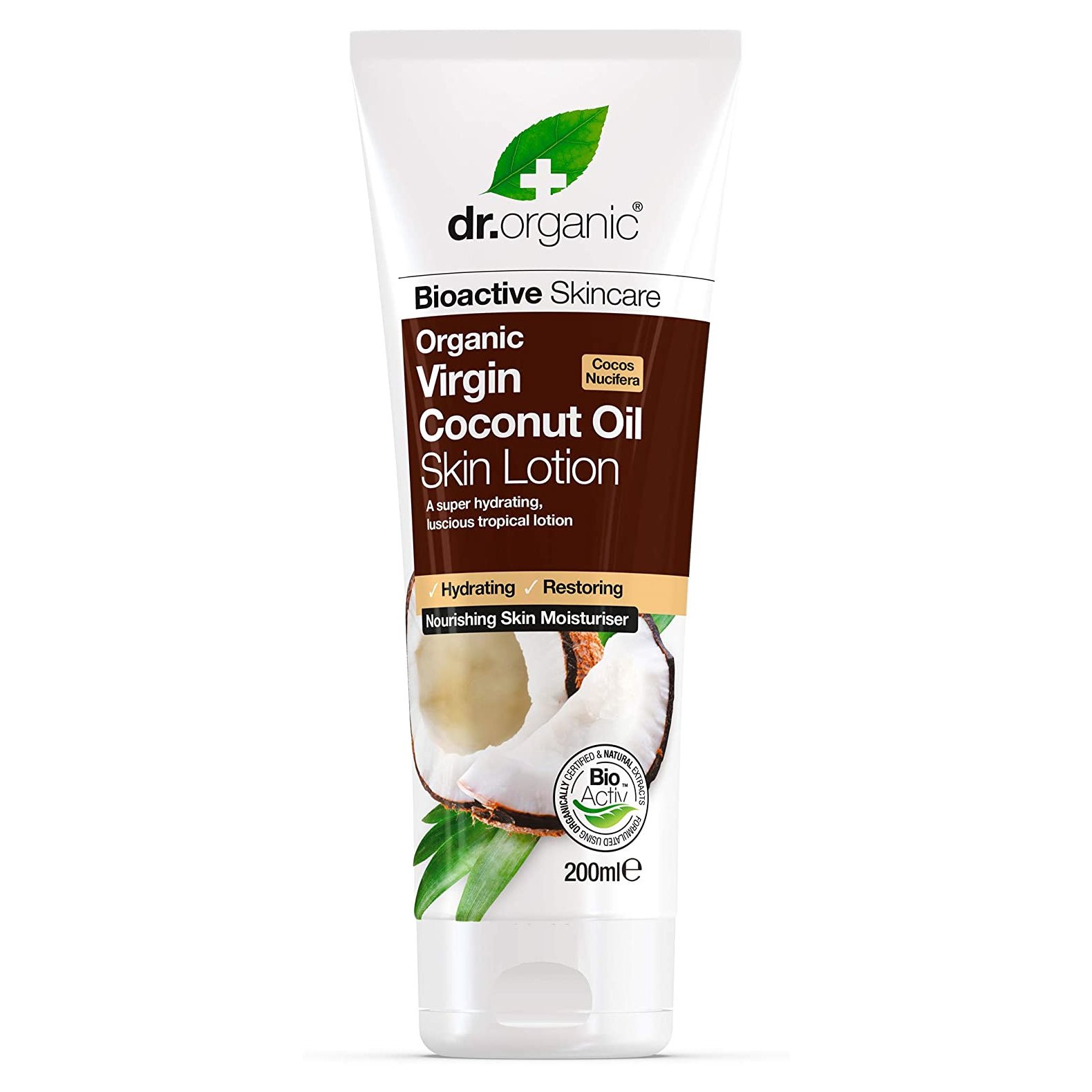 Dr Organic Virgin Coconut Oil Skin Lotion Γαλάκτωμα Σώματος με Βιολογικό Λάδι Καρύδας 200ml