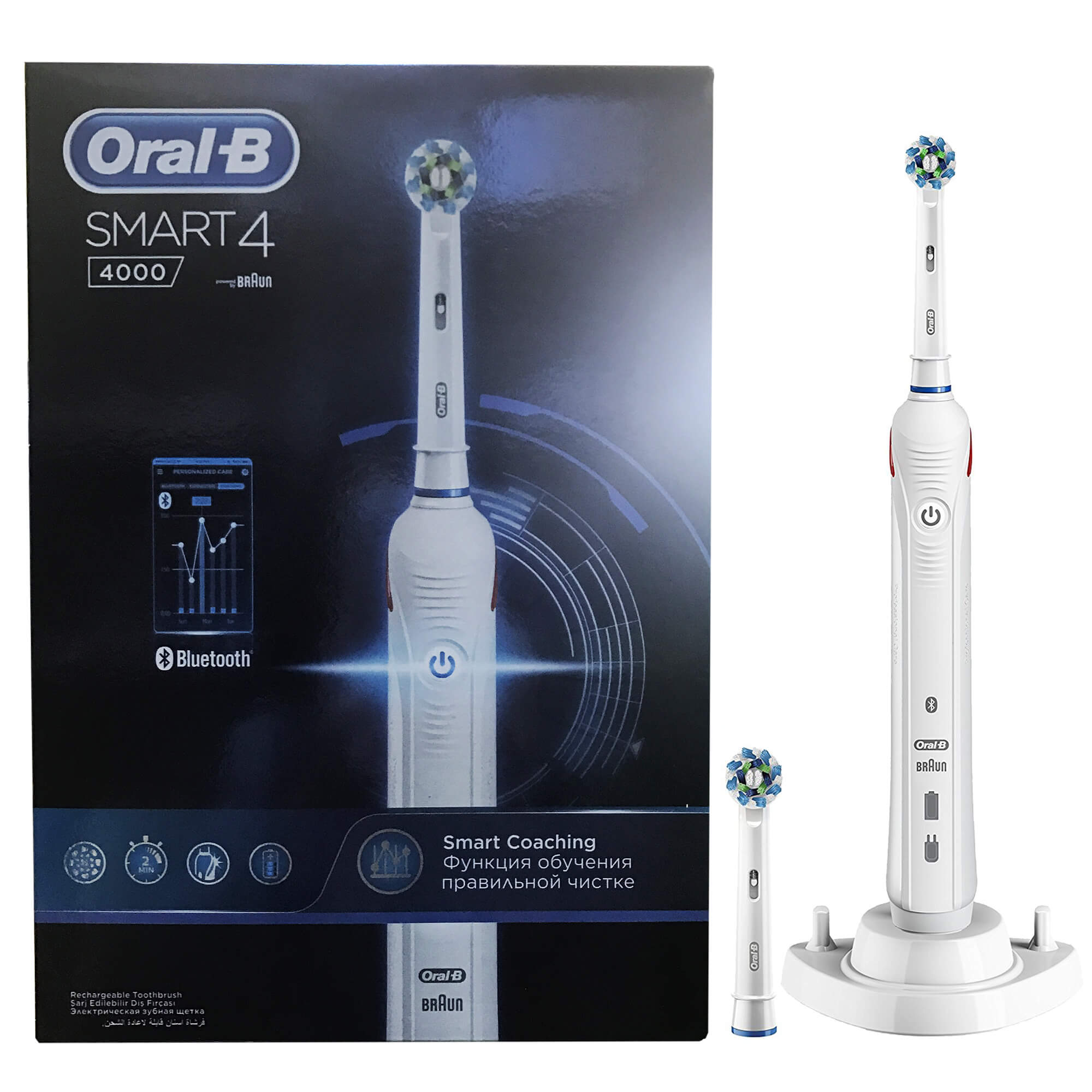 Oral-B Smart 4 4000 Ηλεκτρική Οδοντόβουρτσα με Λειτουργία Έξυπνης Καθοδήγησης 1 Τεμάχιο