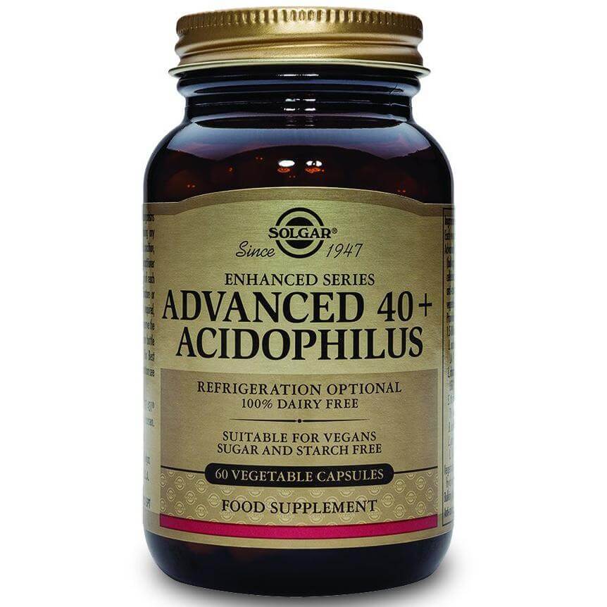 Solgar Advanced 40+ Acidophilus Συμπλήρωμα Διατροφής για Ηλικίες 40+ Διατήρηση της Καλής Λειτουργίας του Εντέρου 60veg.caps
