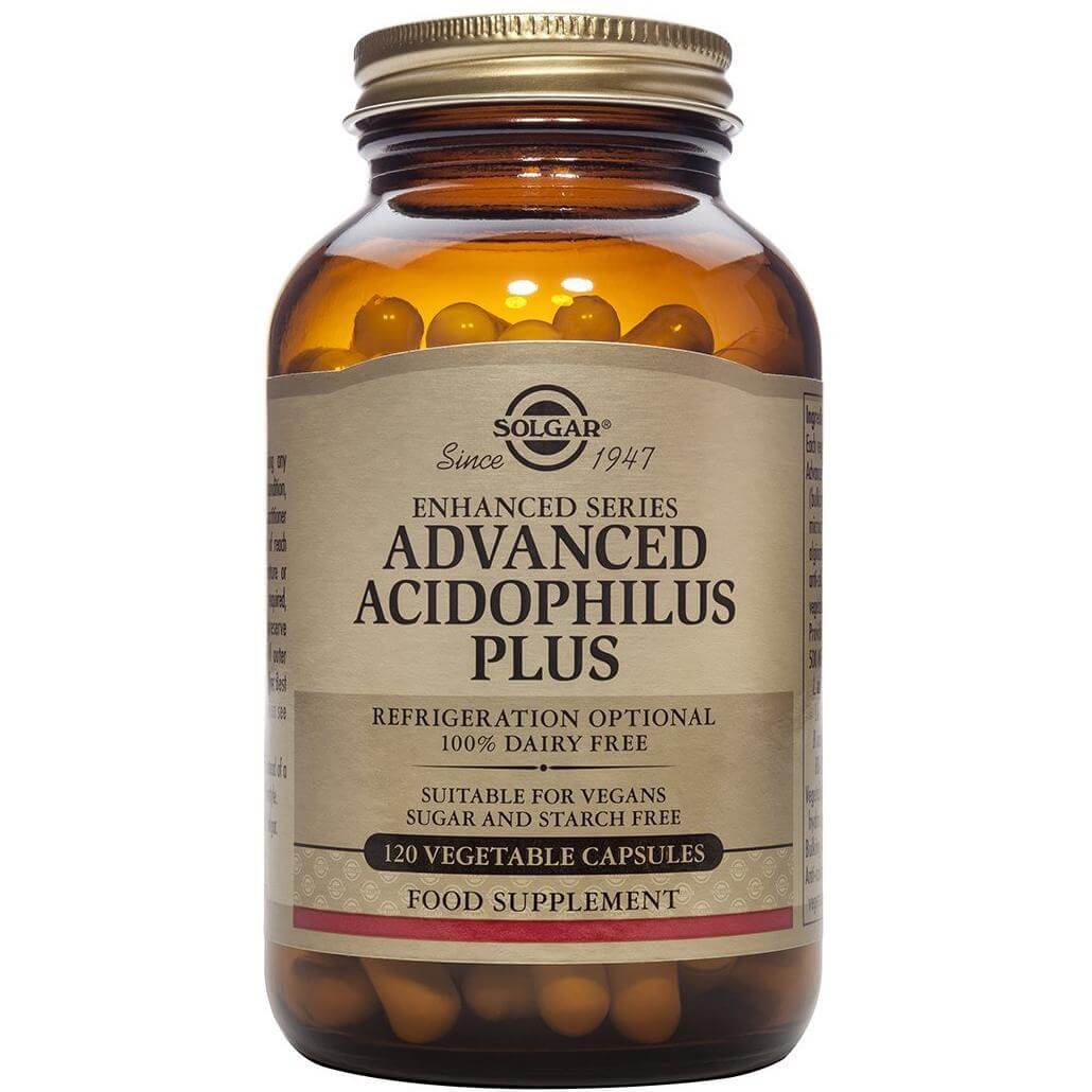 Solgar Advanced Acidophilus Plus Συμπλήρωμα Διατροφής για την Διατήρηση της Φυσιολογικής Λειτουργίας του Εντέρου veg.caps – 120 veg caps 1009_62