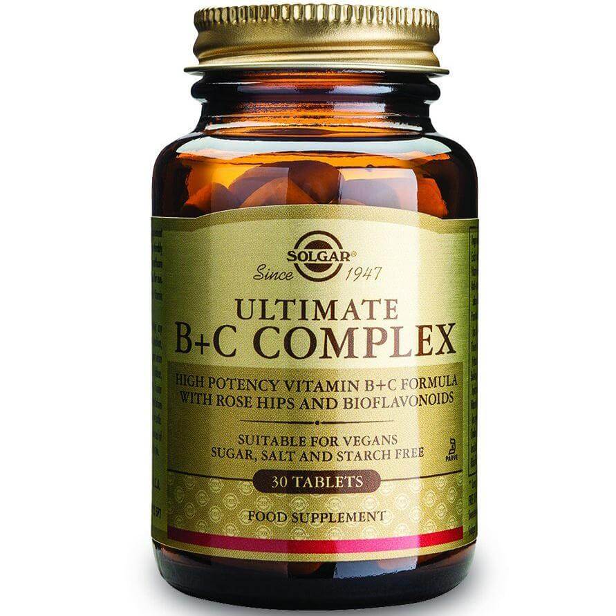 Solgar Ultimate B+C Complex Συμπλήρωμα Διατροφής Ισχυρή Αντιστρές Φόρμουλα tablets – 30 tabs