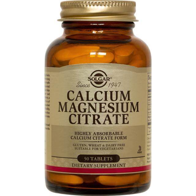 Solgar Calcium Magnesium Citrate Συμπλήρωμα Διατροφής για την Ενίσχυση του Νευρικού/Μυικού Συστήματος 50tablets