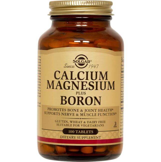 Solgar Calcium Magnesium Plus Boron Συμπλήρωμα Διατροφής που Συμβάλει στην Υψηλή Απορρόφηση του Ασβεστίου απο τα Οστά 100 tabs