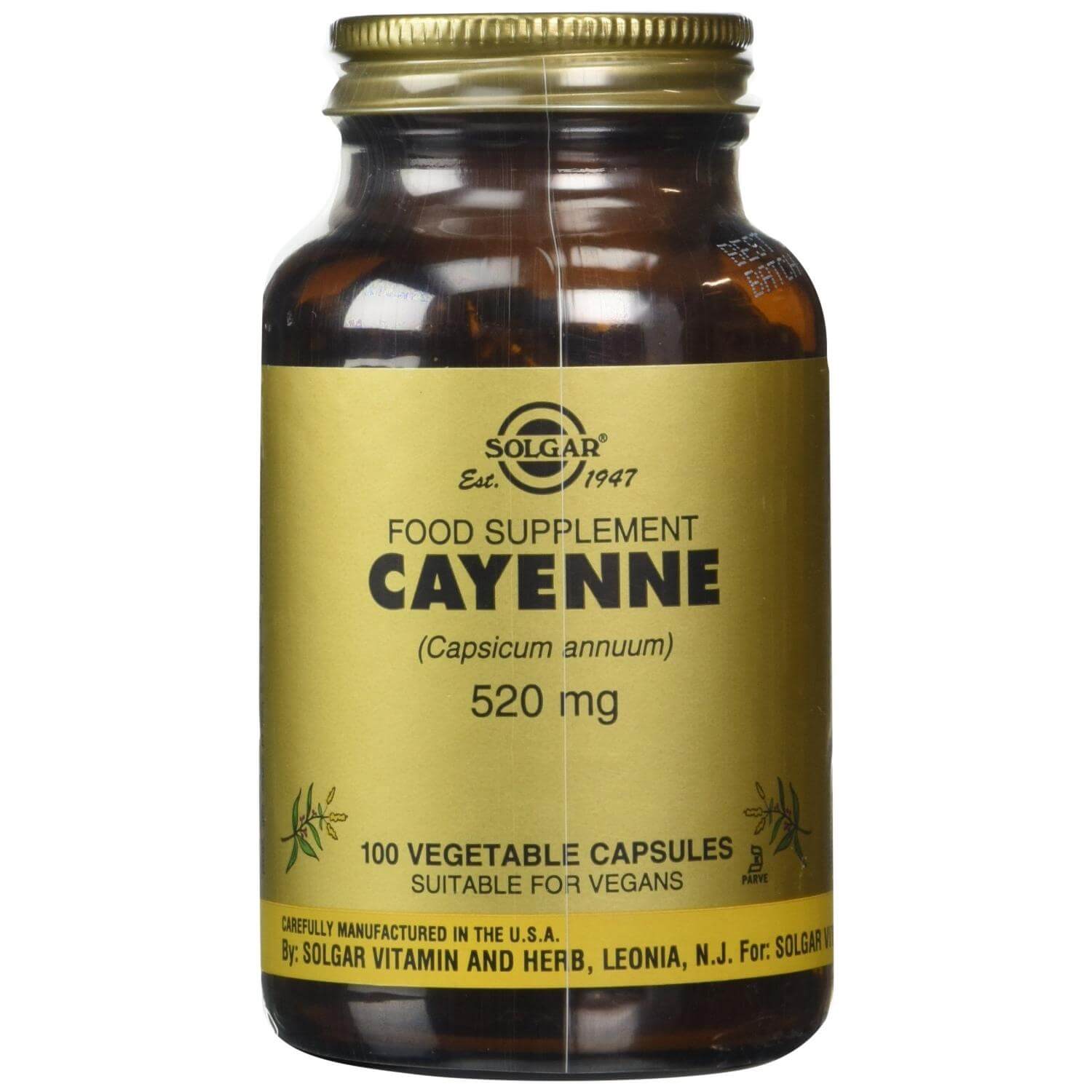 Solgar Cayenne 520mg Συμπλήρωμα Διατροφής με Καρδιαγγειακά Οφέλη, Αλλά & Ισχυρό Βοήθημα για την Πέψη 100 veg.caps