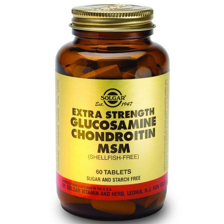 Solgar Extra Strength Glucosamine Chondroitin MSM Συμπλήρωμα Διατροφής που Συμβάλει στην Ενίσχυση της Δομής των Αρθρώσεων 60tabs