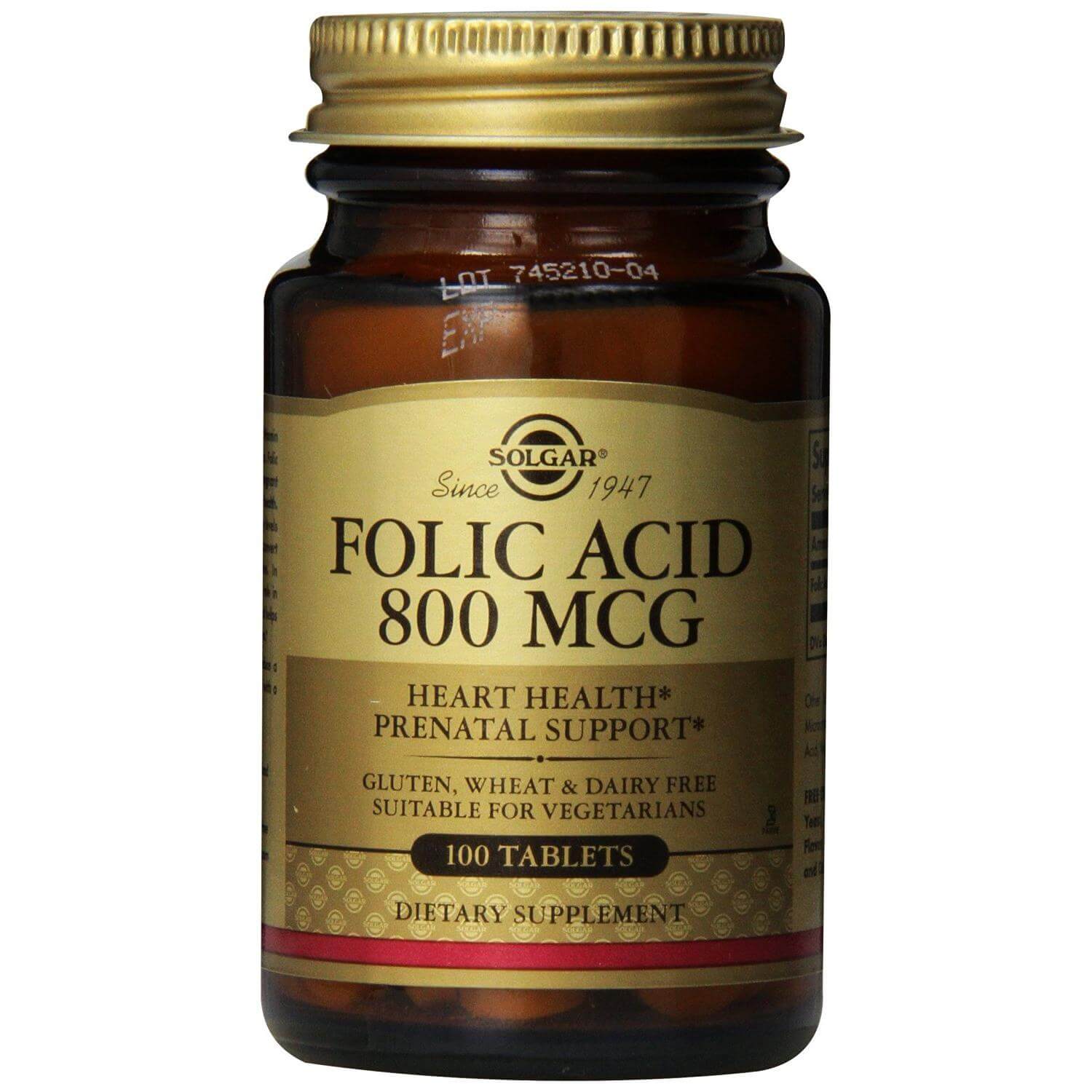 Solgar Folacin (Folic Acid) Συμπλήρωμα Διατροφής Χρήσιμο σε Περιπτώσεις Αναιμίας Λόγω Έλλειψης Φολικού Οξέως 100tablets – 400μg
