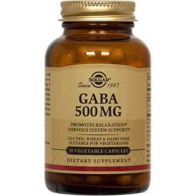 Solgar Gaba 500mg Συμπλήρωμα Διατροφής για τη Καλή Λειτουργία του Νευρικού Συστήματος 50veg.caps