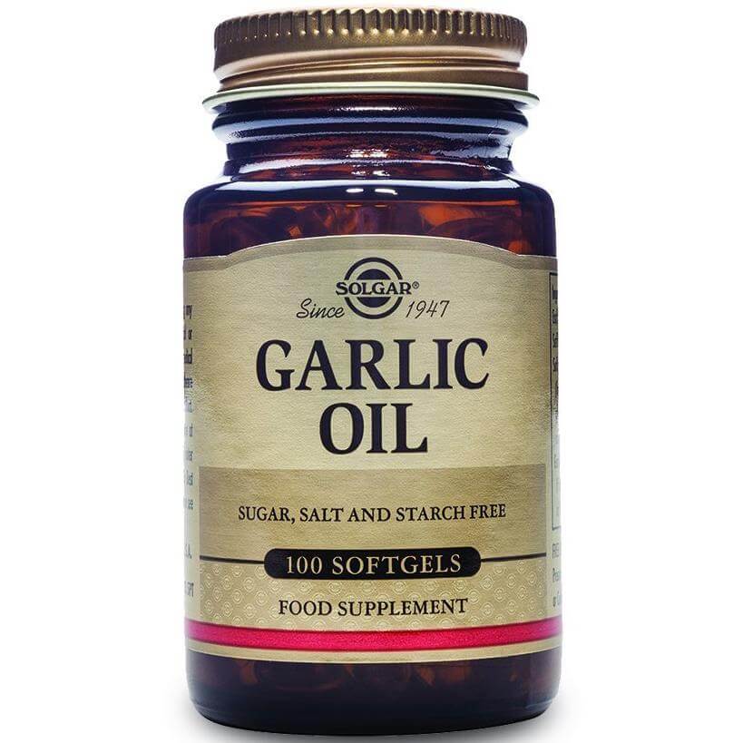 Solgar Garlic Oil Συμπλήρωμα Διατροφής με Αντιβακτηριακές Ιδιότητες, Χρήσιμο Βοήθημα για τη Μείωση της Υψηλής Πίεσης 100softgels