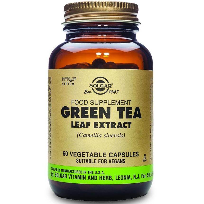 Solgar Sfp Green Tea Leaf Extract Συμπλήρωμα Διατροφής Ιδιαίτερα Χρήσιμο για τη Καύση του Αποθηκευμένου Λίπους 60veg.caps