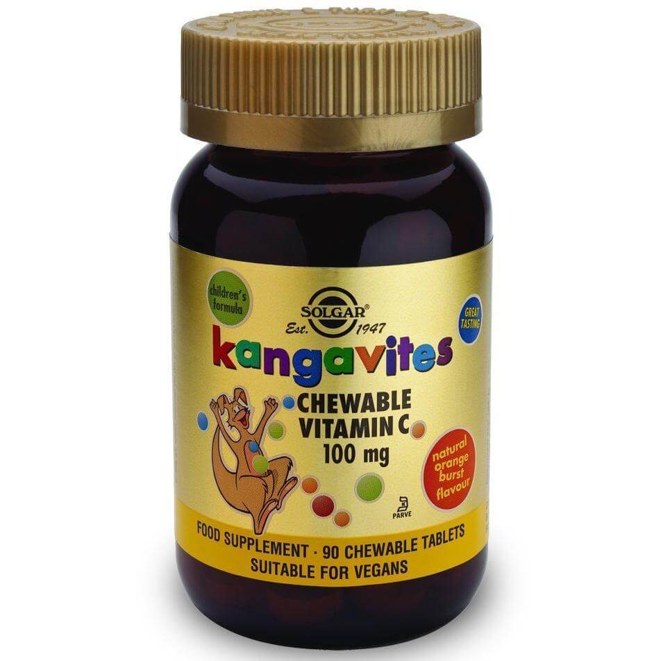 Solgar Kangavites Chewable Vitamin C 100mg 90tablets – Orange