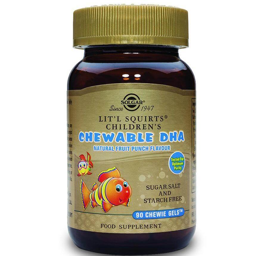 Solgar Children’s Chewable Dha Συμπλήρωμα Διατροφής για Παιδιά, Συμβάλει στην Σωστή Ανάπτυξη του Εγκεφάλου 90Chewie-Gels