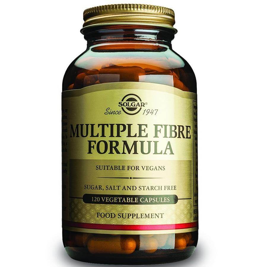 Solgar Multiple Fibre Formula Συμπλήρωμα Διατροφής, Χρήσιμο Βοήθημα σε Περιπτώσεις Δυσκοιλιότητας 120veg.caps