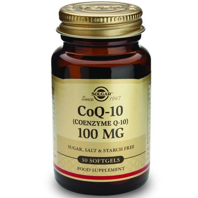 Coenzyme CoQ10 100mg 30 softgels – Solgar,Συμπλήρωμα Διατροφής με Συνένζυμο Q10 με Αντιοξειδωτική και Αντιγηραντική Δράση