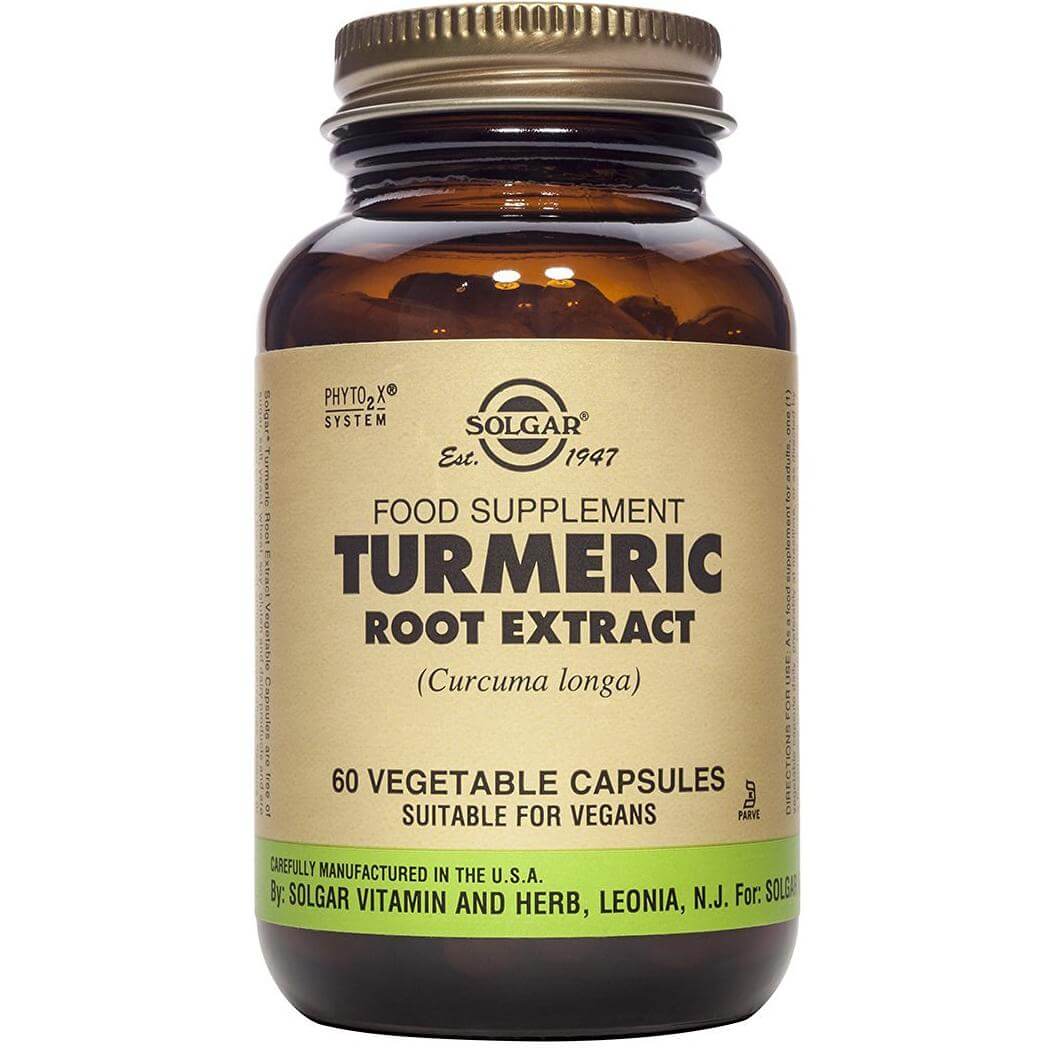 Solgar Standardised Turmeric Root Extract Συμπλήρωμα Διατροφής Αποτοξινώνει & Βοηθάει την Καλή Λειτουργία του Ήπατος 60veg.caps