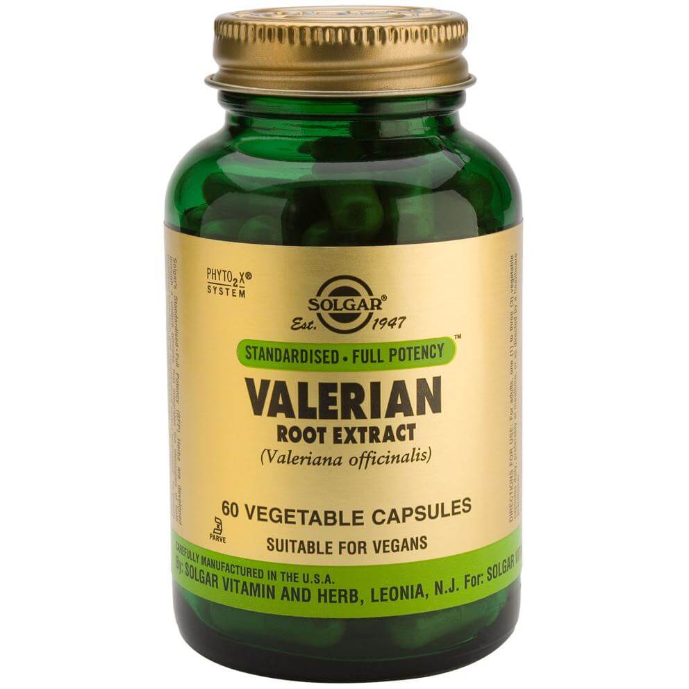 Solgar Standardised Valerian Root Extract Συμπλήρωμα Διατροφής Χρήσιμο σε Περιπτώσεις Αϋπνίας & Έντασης 60veg.caps
