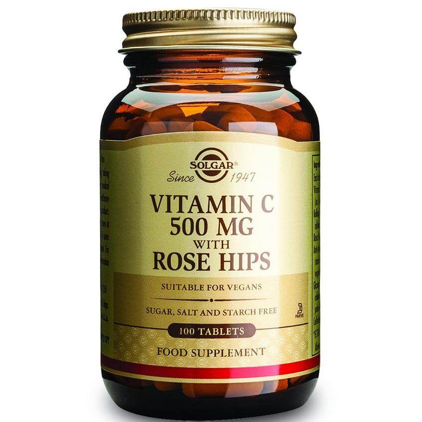 Solgar Rose Hips Vitamin C Συμπλήρωμα Διατροφής για την Μέγιστη Απορρόφηση της Βιταμίνης C απο τον Οργανισμό tablets – 1000 mg/100 caps