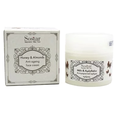 Sostar Honey & Almonds Cream Πλούσια Ενυδατική Κρέμα Προσώπου με Μέλι & Αμυγδαλέλαιο 50ml