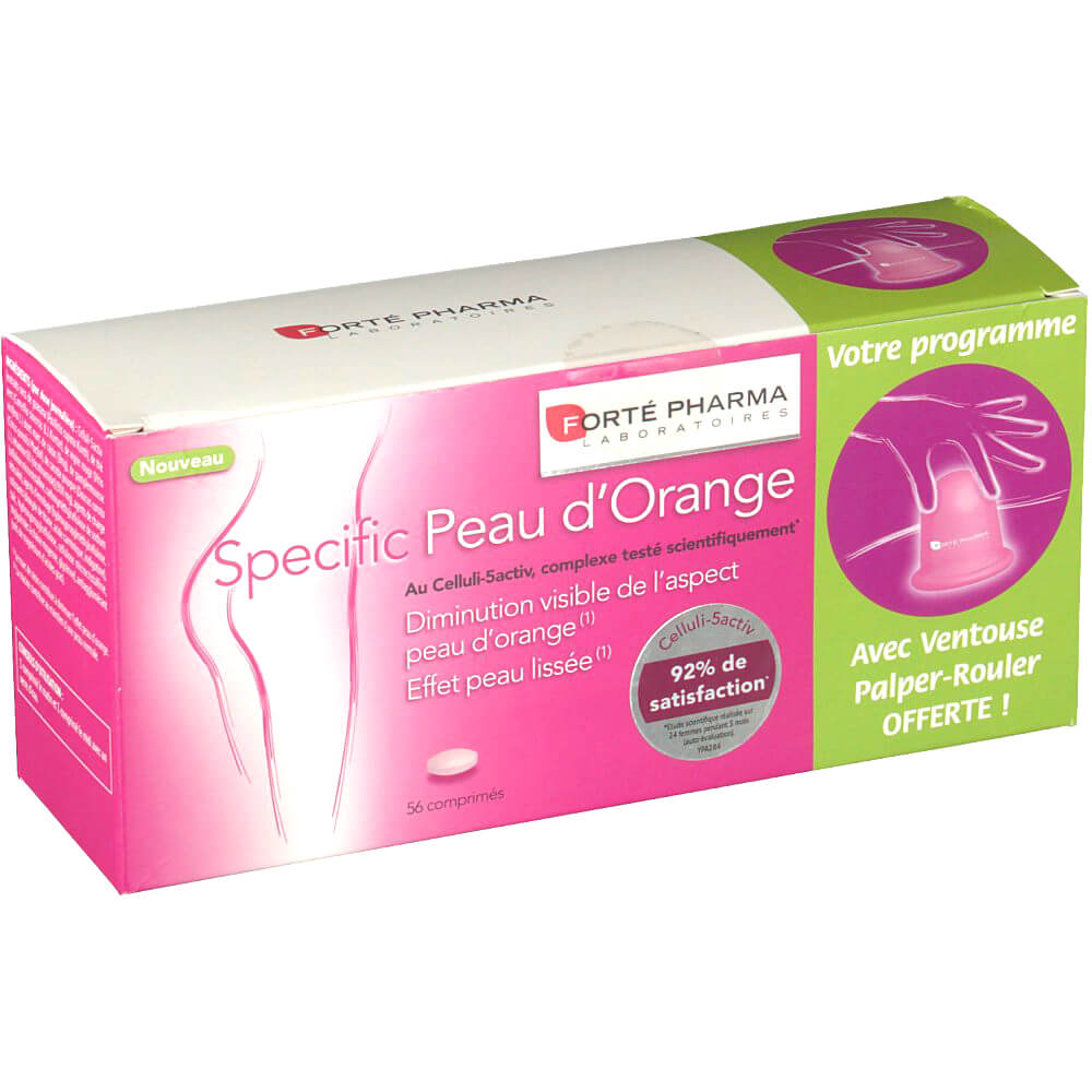 Forte Pharma Specific Peau d Orange Συμπλήρωμα Διατροφής για την Αντιμετώπιση της Κυτταρίτιδας, 56 Tabs & Δώρο Βεντούζα Μασάζ