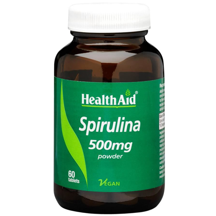 Health Aid Spirulina 500mg Συμπλήρωμα Διατροφής Φυσικού Προϊόντος το Οποίο Καλύπτει τις Περισσότερες Διατροφικές Ανάγκες 60Tabs