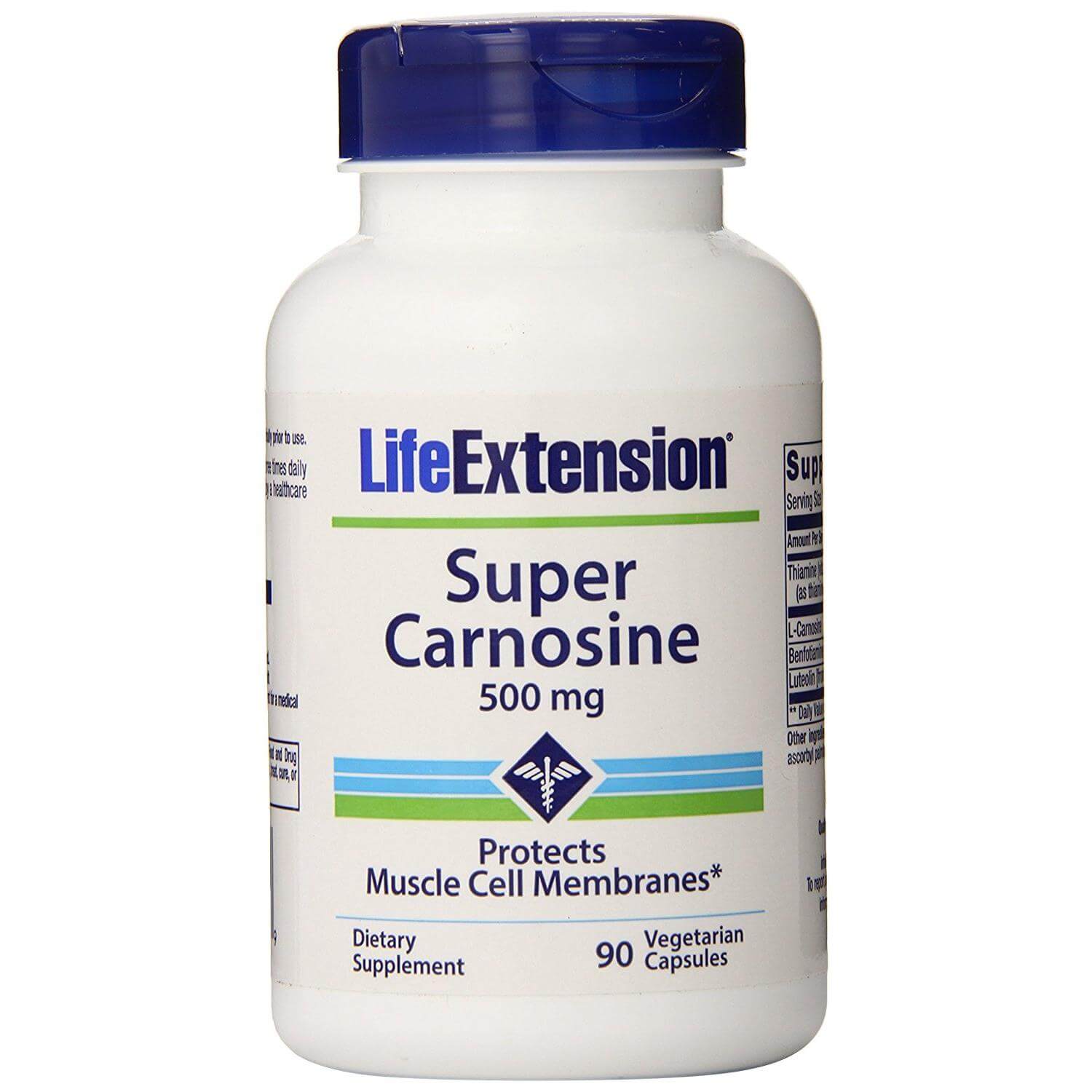 Life Extension Super Carnosine Συμπλήρωμα Διατροφής με Αντιοξειδωτικούς & Αντιγηραντικούς Παράγοντες για τον Οργανισμό 90 Caps